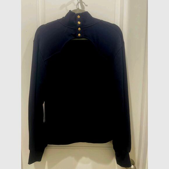 NWT Nation Black High Neck Sweatshirt with Back Cut Out  Sz M - Picture 6 of 7